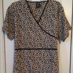 Leopard Print Scrub Top Size S